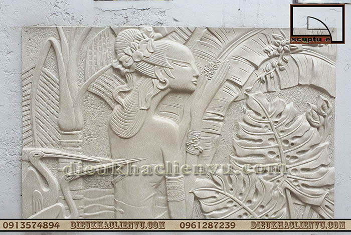 Phù điêu cô gái treo tường 3D độc đáo